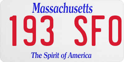 MA license plate 193SF0
