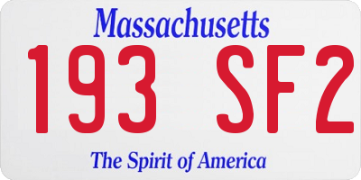MA license plate 193SF2