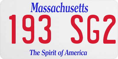 MA license plate 193SG2
