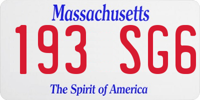 MA license plate 193SG6