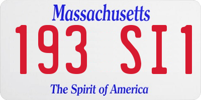 MA license plate 193SI1