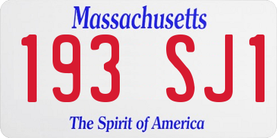 MA license plate 193SJ1