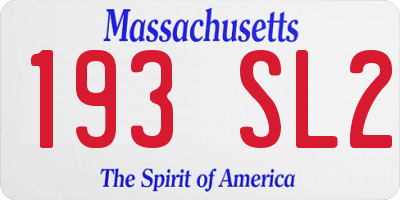 MA license plate 193SL2