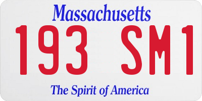 MA license plate 193SM1