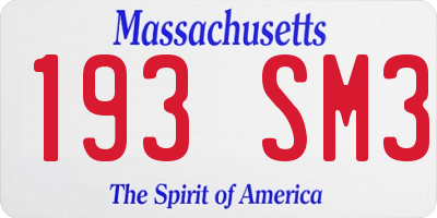 MA license plate 193SM3