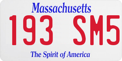 MA license plate 193SM5