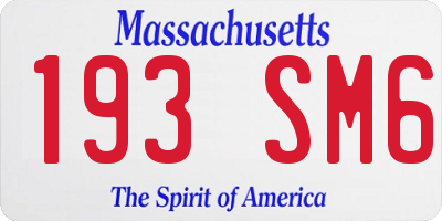 MA license plate 193SM6