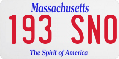 MA license plate 193SN0