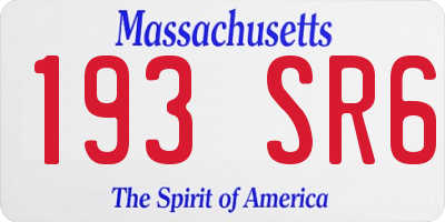 MA license plate 193SR6