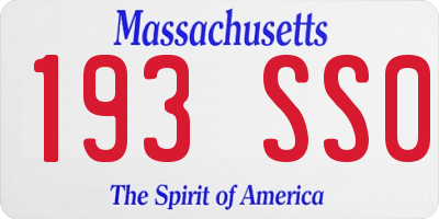 MA license plate 193SS0