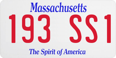 MA license plate 193SS1
