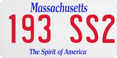 MA license plate 193SS2