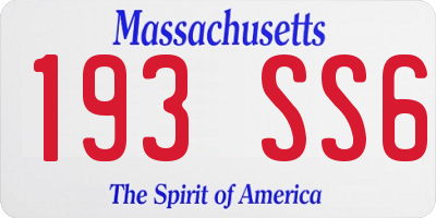 MA license plate 193SS6