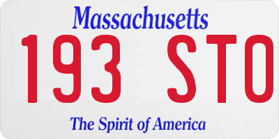 MA license plate 193ST0
