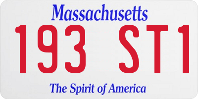 MA license plate 193ST1