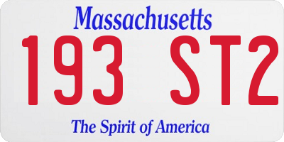 MA license plate 193ST2