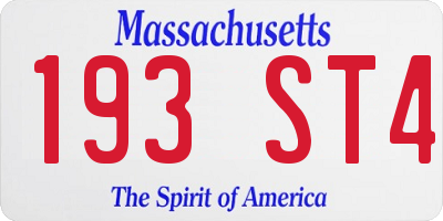 MA license plate 193ST4