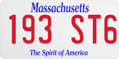 MA license plate 193ST6
