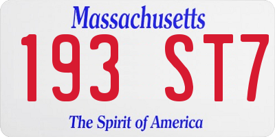 MA license plate 193ST7