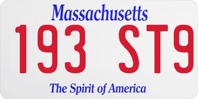 MA license plate 193ST9