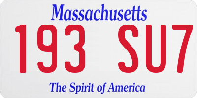 MA license plate 193SU7