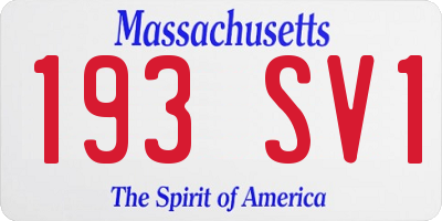 MA license plate 193SV1