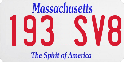 MA license plate 193SV8
