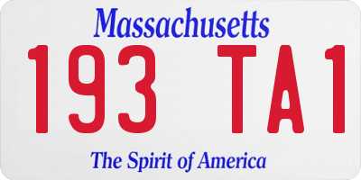 MA license plate 193TA1