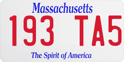MA license plate 193TA5