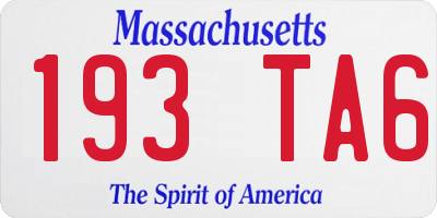 MA license plate 193TA6