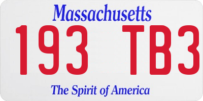 MA license plate 193TB3