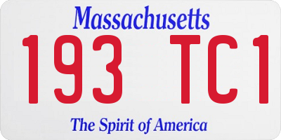 MA license plate 193TC1