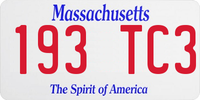 MA license plate 193TC3