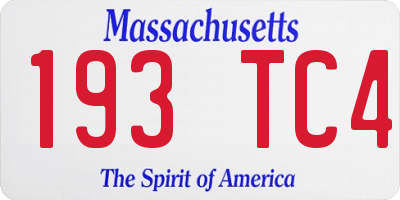 MA license plate 193TC4