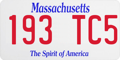 MA license plate 193TC5