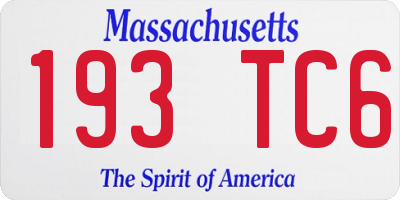 MA license plate 193TC6