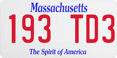 MA license plate 193TD3