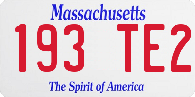 MA license plate 193TE2