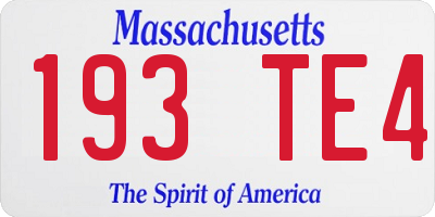 MA license plate 193TE4