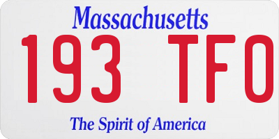 MA license plate 193TF0