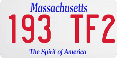 MA license plate 193TF2