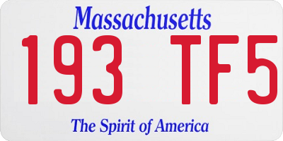 MA license plate 193TF5