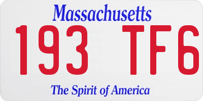 MA license plate 193TF6