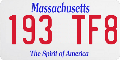 MA license plate 193TF8