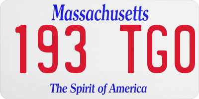 MA license plate 193TG0