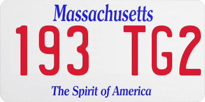 MA license plate 193TG2