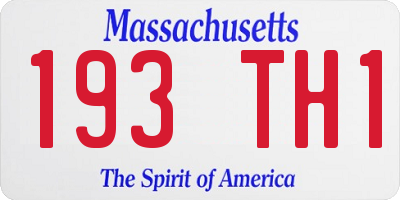 MA license plate 193TH1