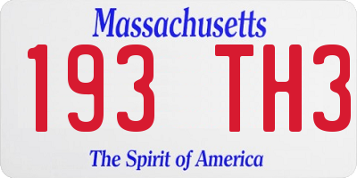 MA license plate 193TH3