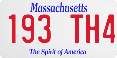 MA license plate 193TH4