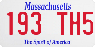 MA license plate 193TH5